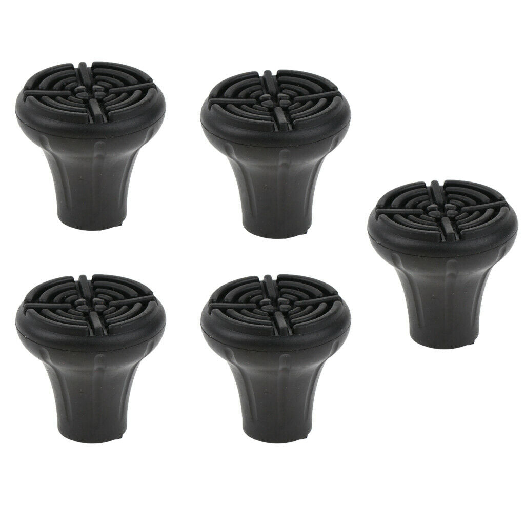 5pcs Replacement Rubber Tips Cover for Walking Stick Trekking Poles Round