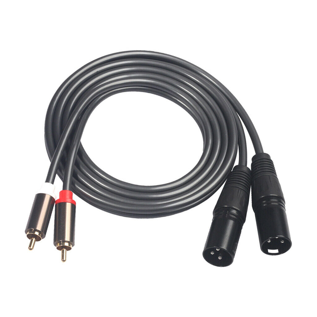 Dual RCA to Dual XLR Stereo Y-Cable Splitter Cord Compatible for Multimedia