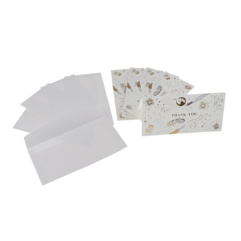 5 Pack Creative Thank You Cards Message Leaf Pattern Wedding Party Christmas