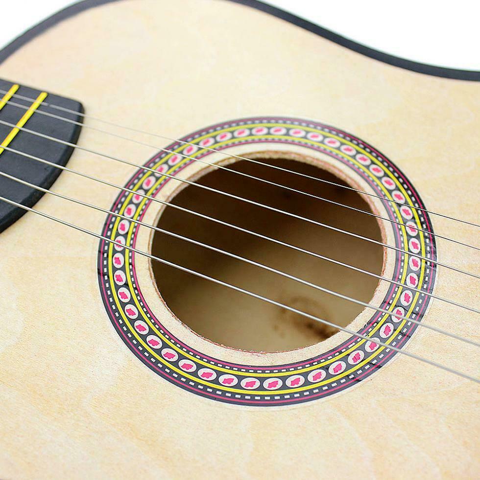 23'' Basswood Acoustic Guitar Wood &Red  Children Beginner 6 String Instrument