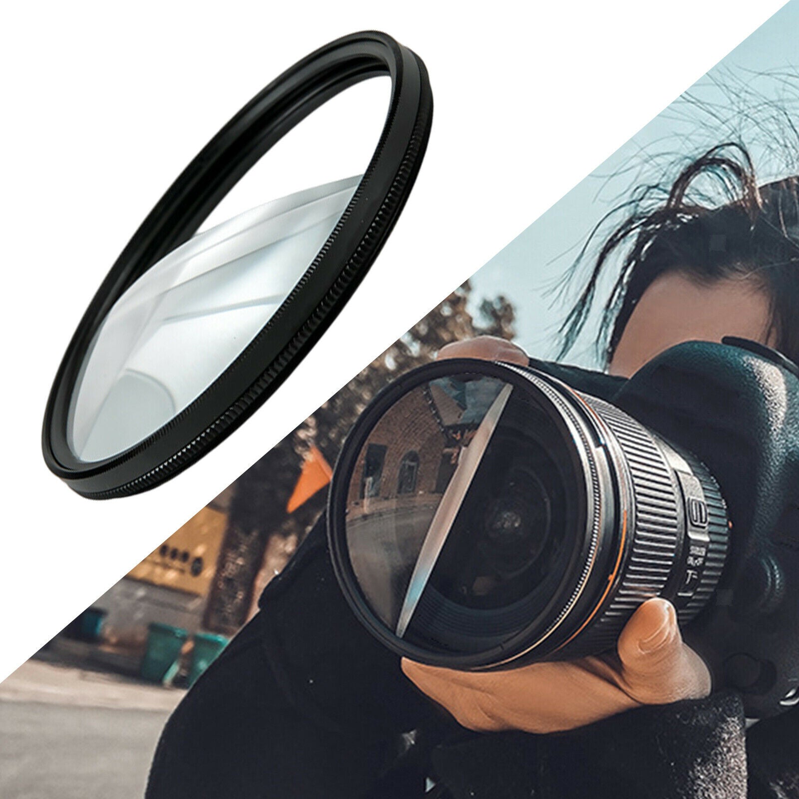 High Quality Split Field Filter +2 Diopter Optical Glass w/Rotatable Ring