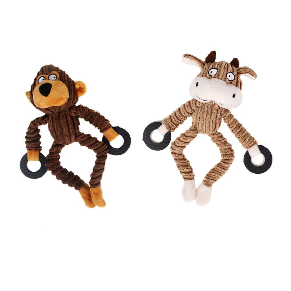 2 Pcs Dog Cartoon Chew Toys, Cute Plush Squeaky Sounds for Puppy Small Dogs
