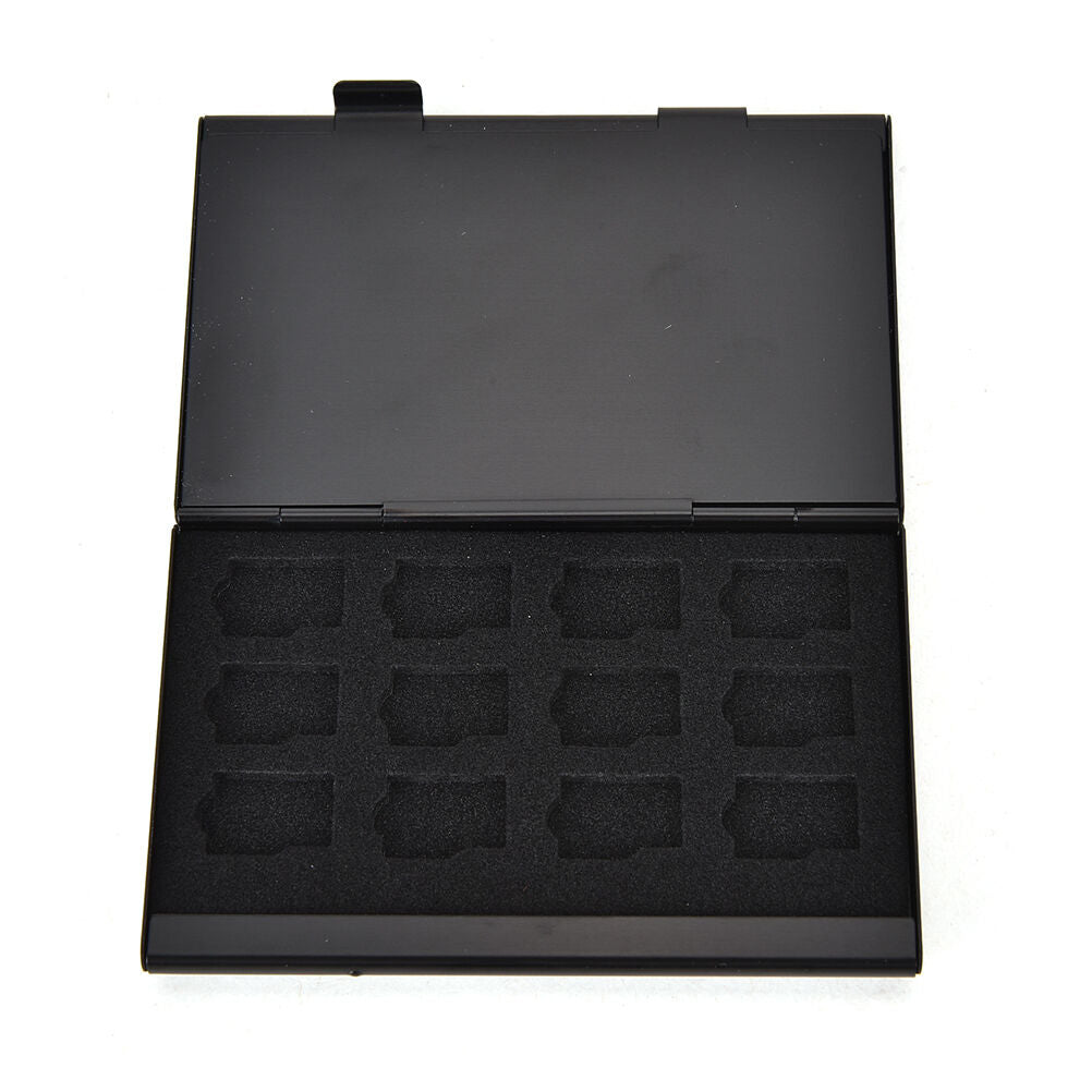 Black Aluminum Memory Card Storage Case Box Holder For 24 TF Micro SD-e_BPY SJ