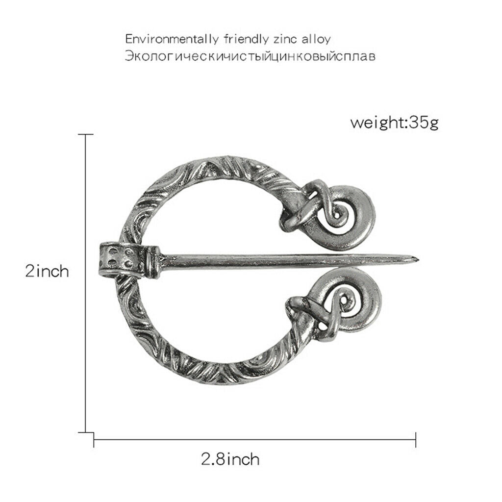 2 lot Viking Brooch Retro Shawl Coat Scarf Collar Jewellery Pin Buckle
