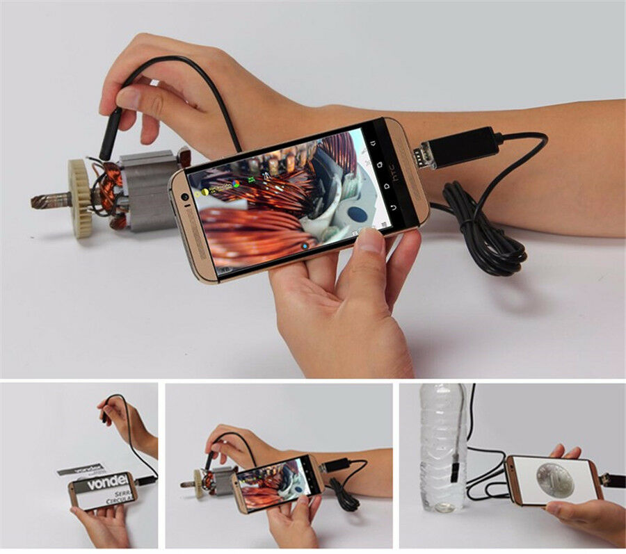 5M 2 in 1 USB Inspection HD Endoscope 7.0MM Lens 6 LED lights Android for Car