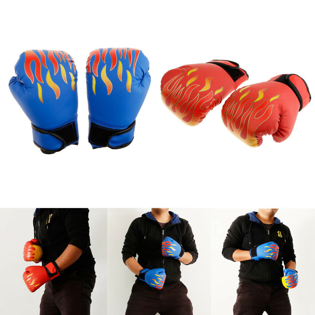2 Pairs/Set Kids Boxing Gloves PU Leather 8oz Boys Girls Punching Bag MMA Muay
