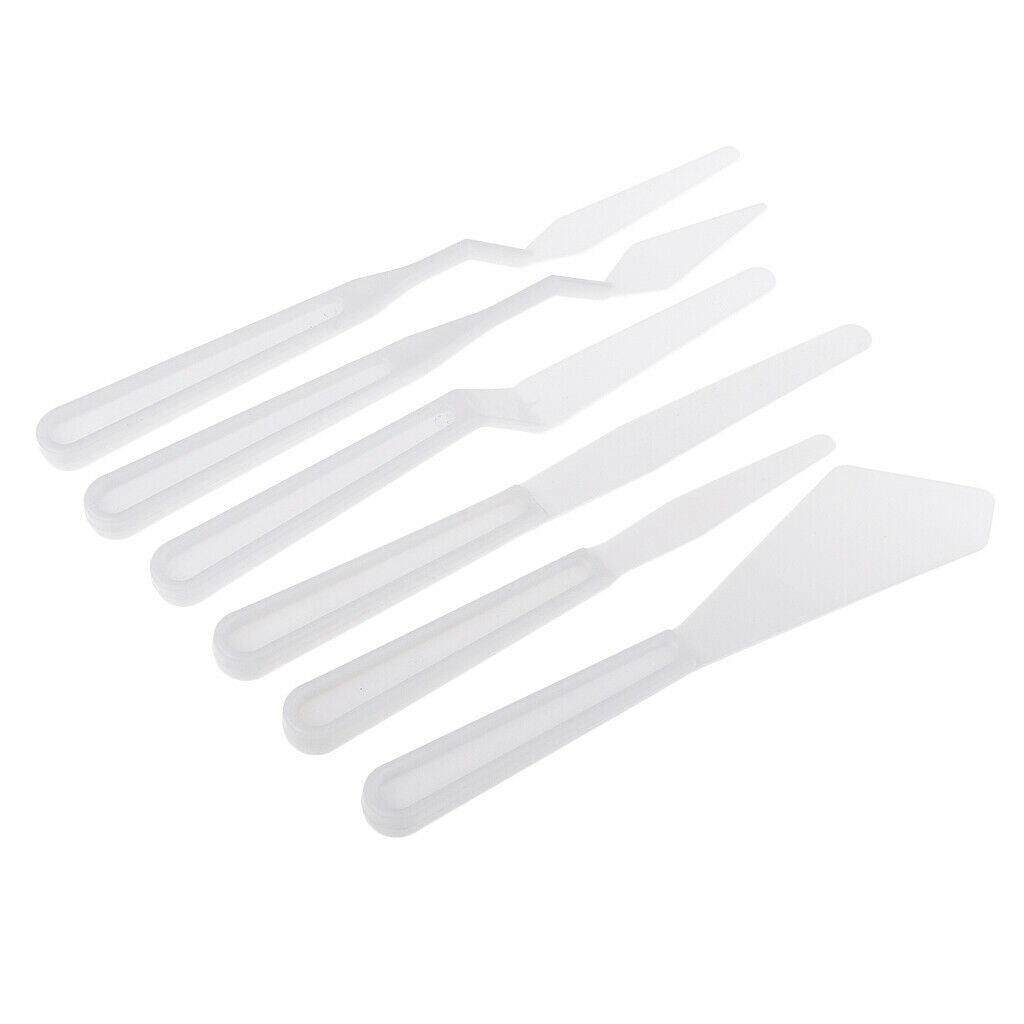 6pcs Plastic Acrylic Oil Painting Palette Tool Spatula Paints Mixing Tools