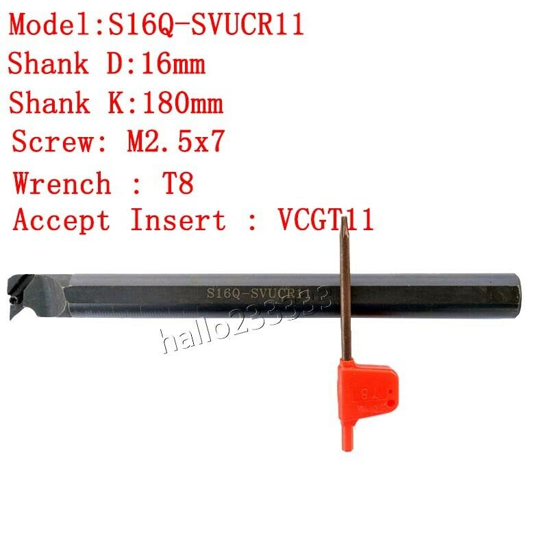 S16Q-SVUCR11 (16×180mm)Lathe Internal Turning Tool Holder Boring Bar For VBMT11