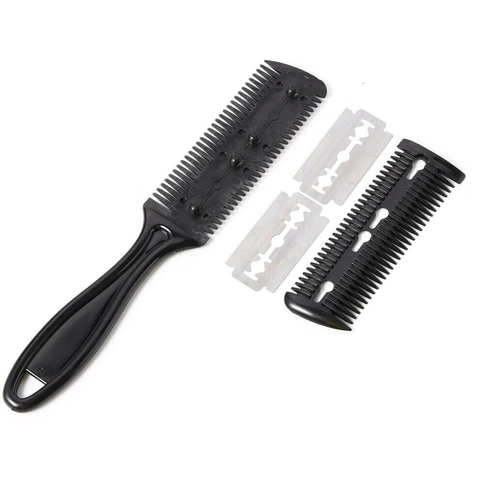 3X DIY Hair Brush Cutter Comb Beard Trimmer Cut Thinning Slice Hair Shaper Razor