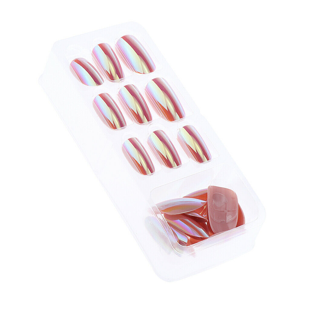 34 Pcs Nail Art Tips Set Ombre False Nails & Salon DIY Manicure Suction Tool