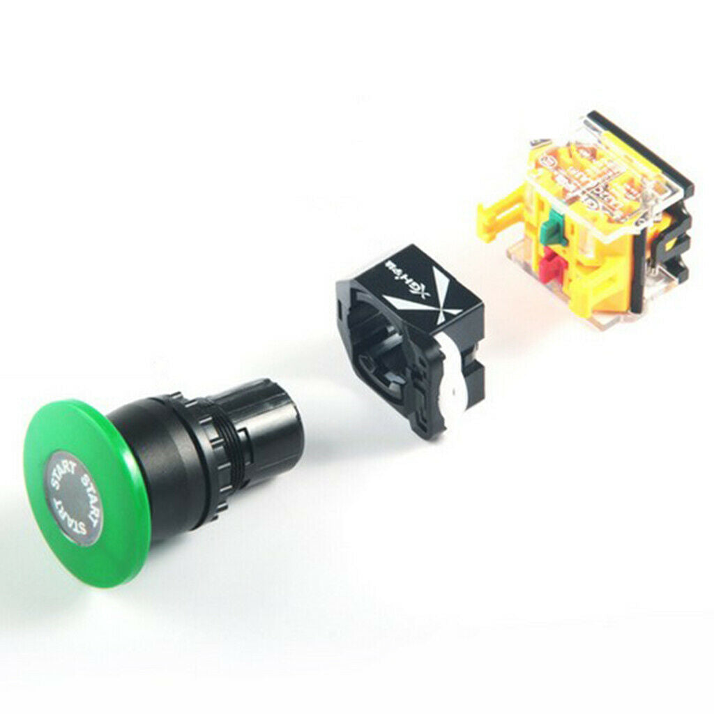 LA22B-11M Aluminum Black Head Push Button Flat Toggle Switch Self-locking