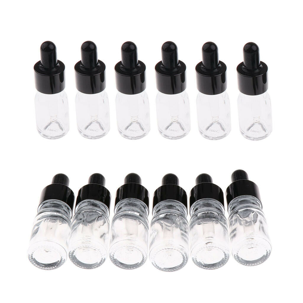 5ml 10 ml Glass Bottles for Essential Oils--24 Pcs Empty Dropper Bottles with