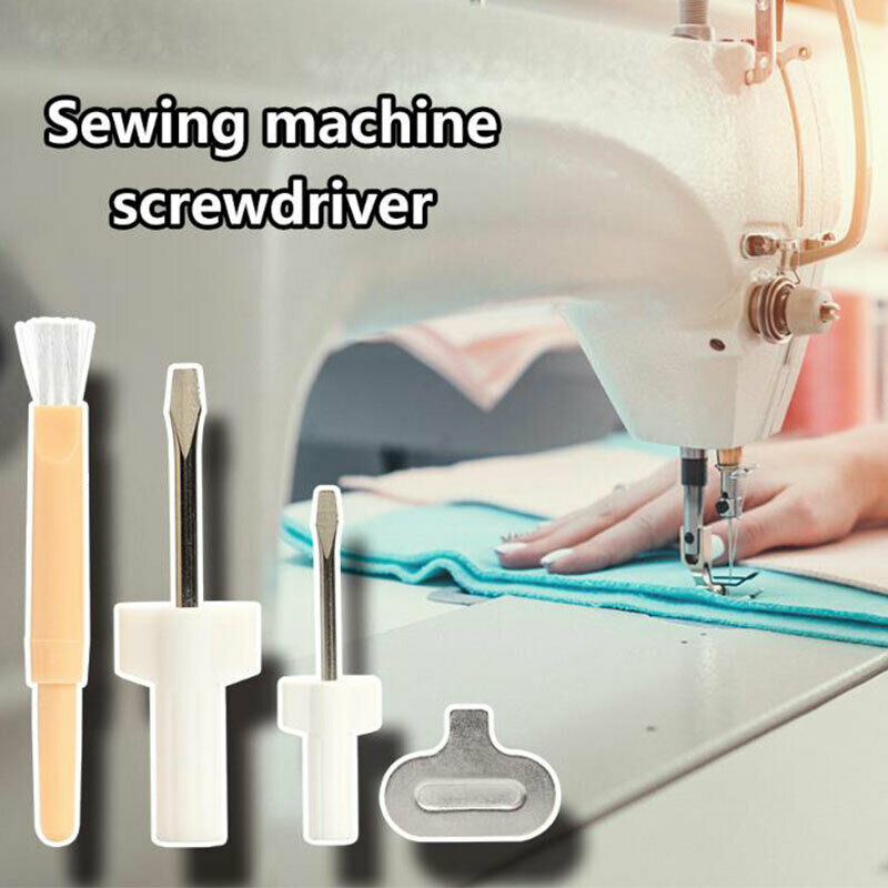 4pc/set Needle Plate Driver Sewing Screwdriver Cleaning Brush Sewing Repa.l8