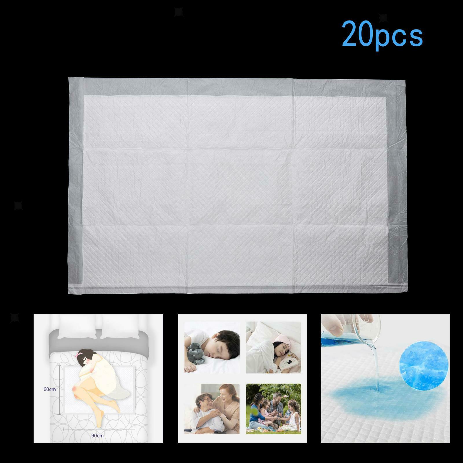 Pack of 20 Disposable Incontinence Bed Pads Sheet Baby Changing Mat 60x90cm