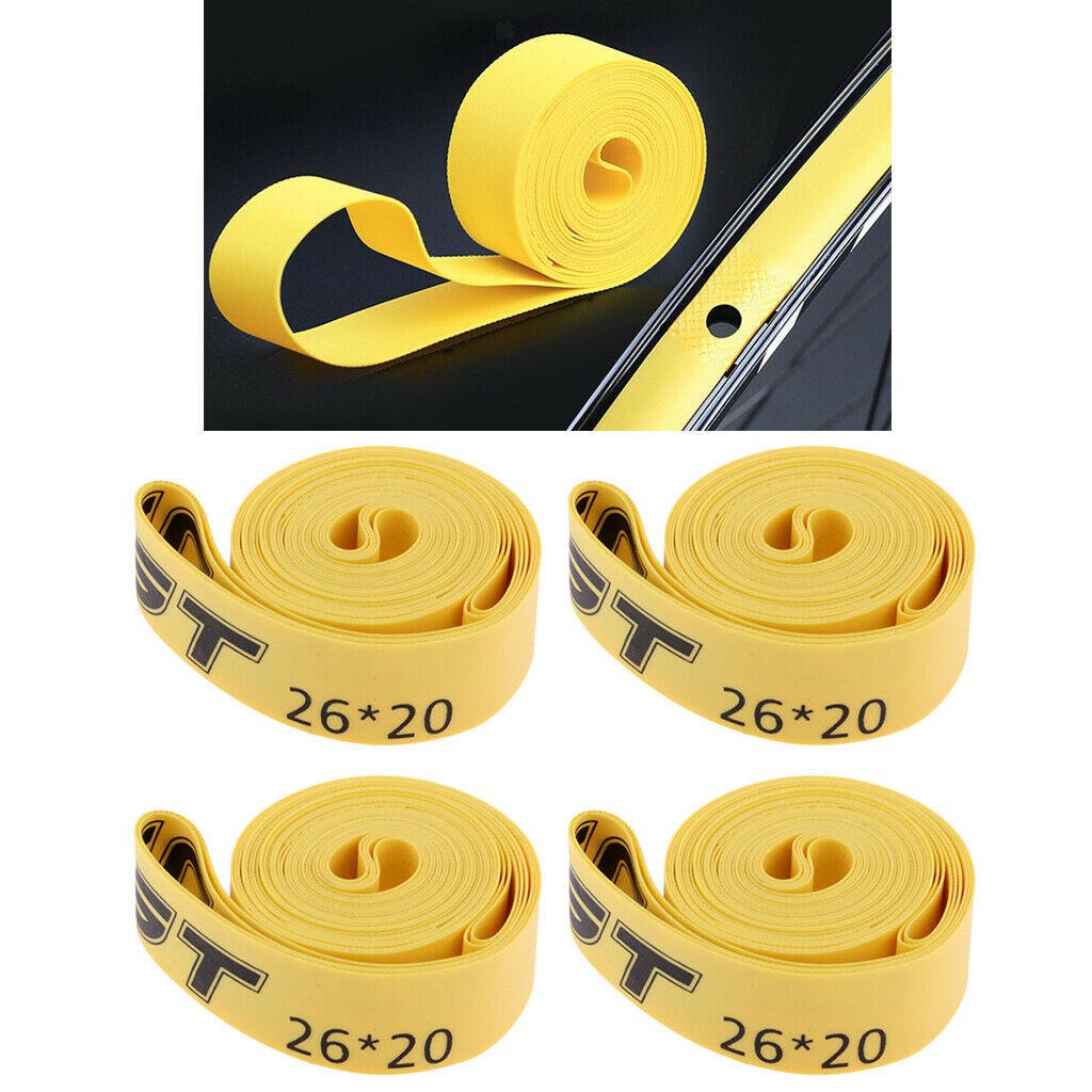 4Pcs Bicycle Tire Rim Liner Anti Puncture Tape Mountain Bike Inner Tube Pad 26''