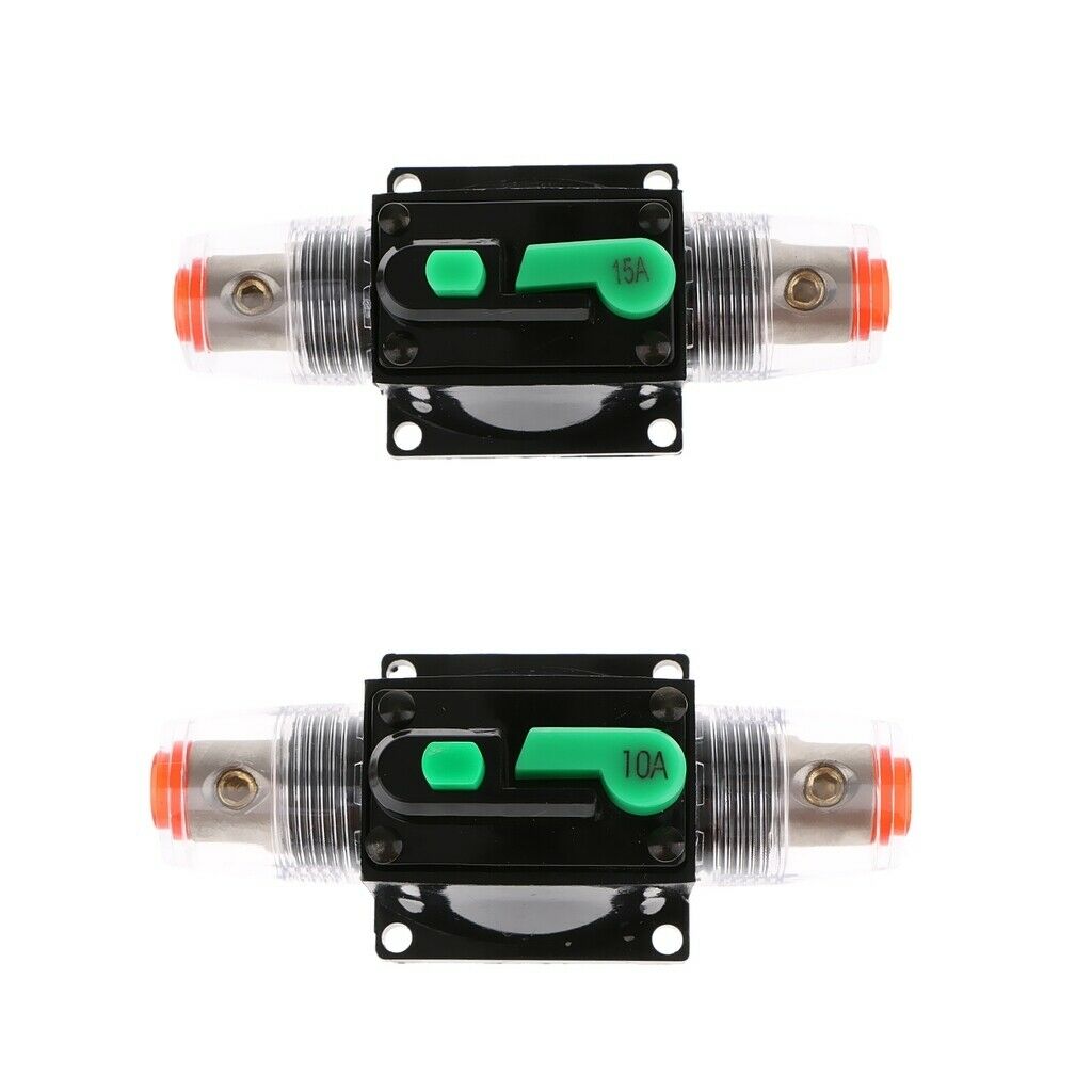 2 Pieces Auto Marine Boat Bike Stereo Audio Circuit Breaker for 12V / 24V / 32V