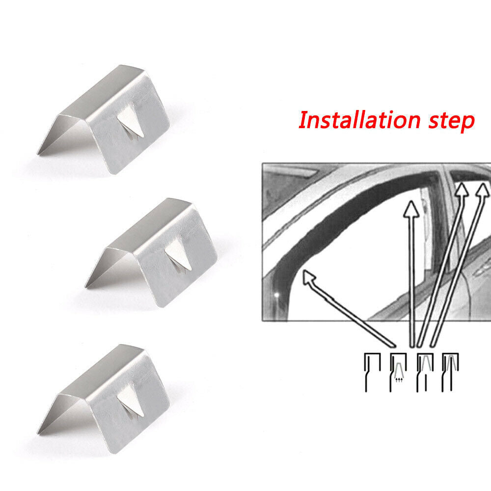 8pcs For Heko G3 Clip Auto Car Channel Wind Rain Deflector Clips Stainless Steel