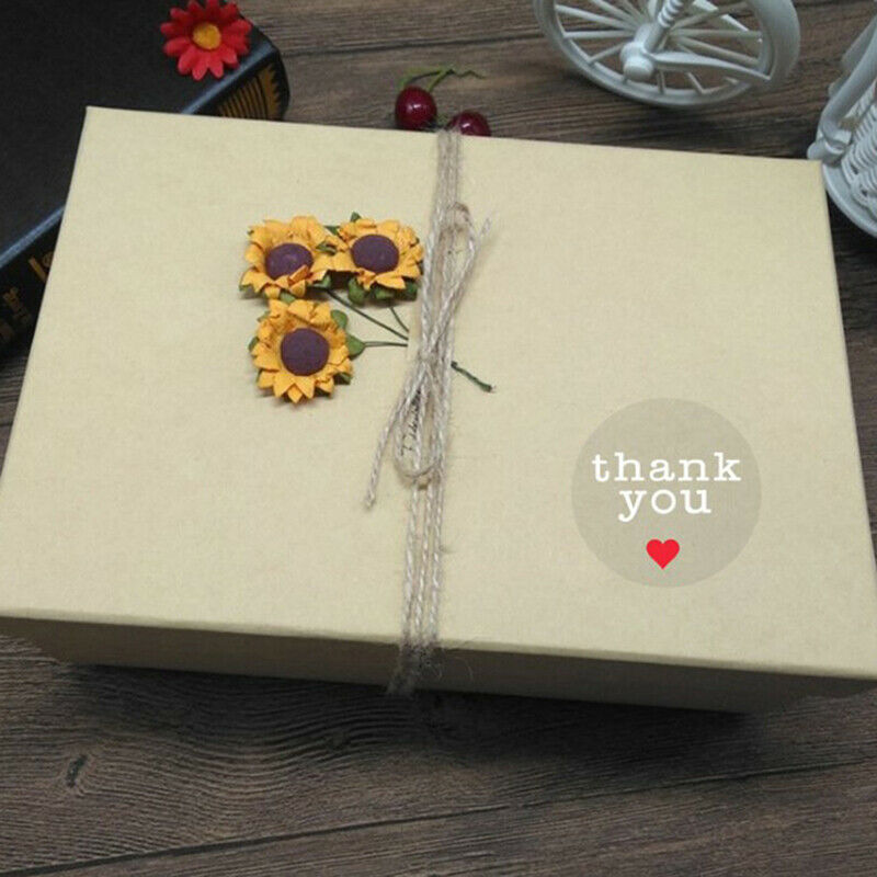 500Pcs Paper Seal Labels Thank You Stickers Handmade With Love Gift Bake De SJ
