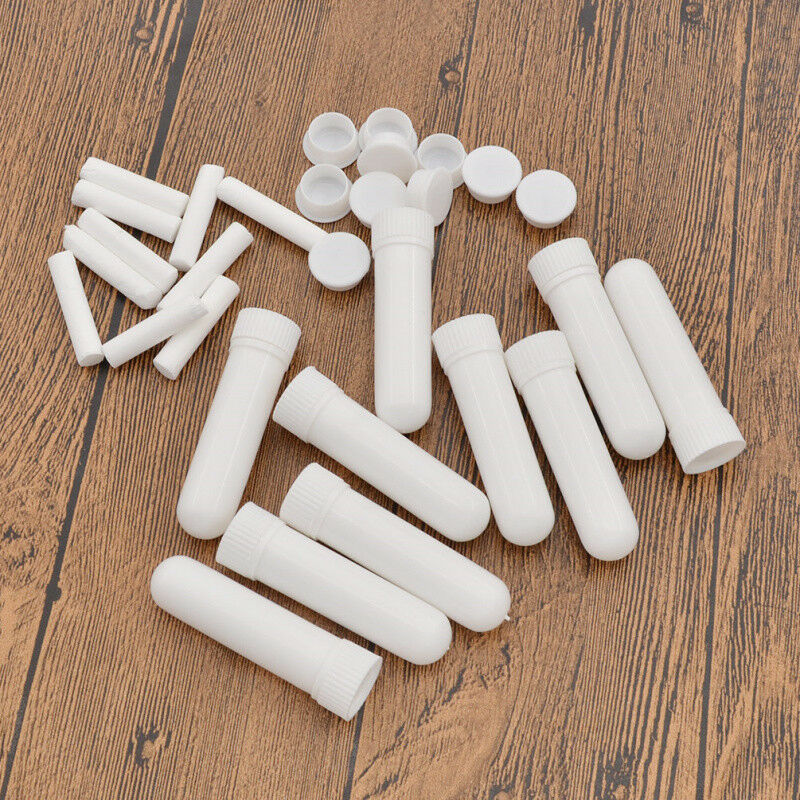 10 Pcs Empty Aromatherapy Perfume Blank Nasal Inhaler Diffusers with Cotton Swab