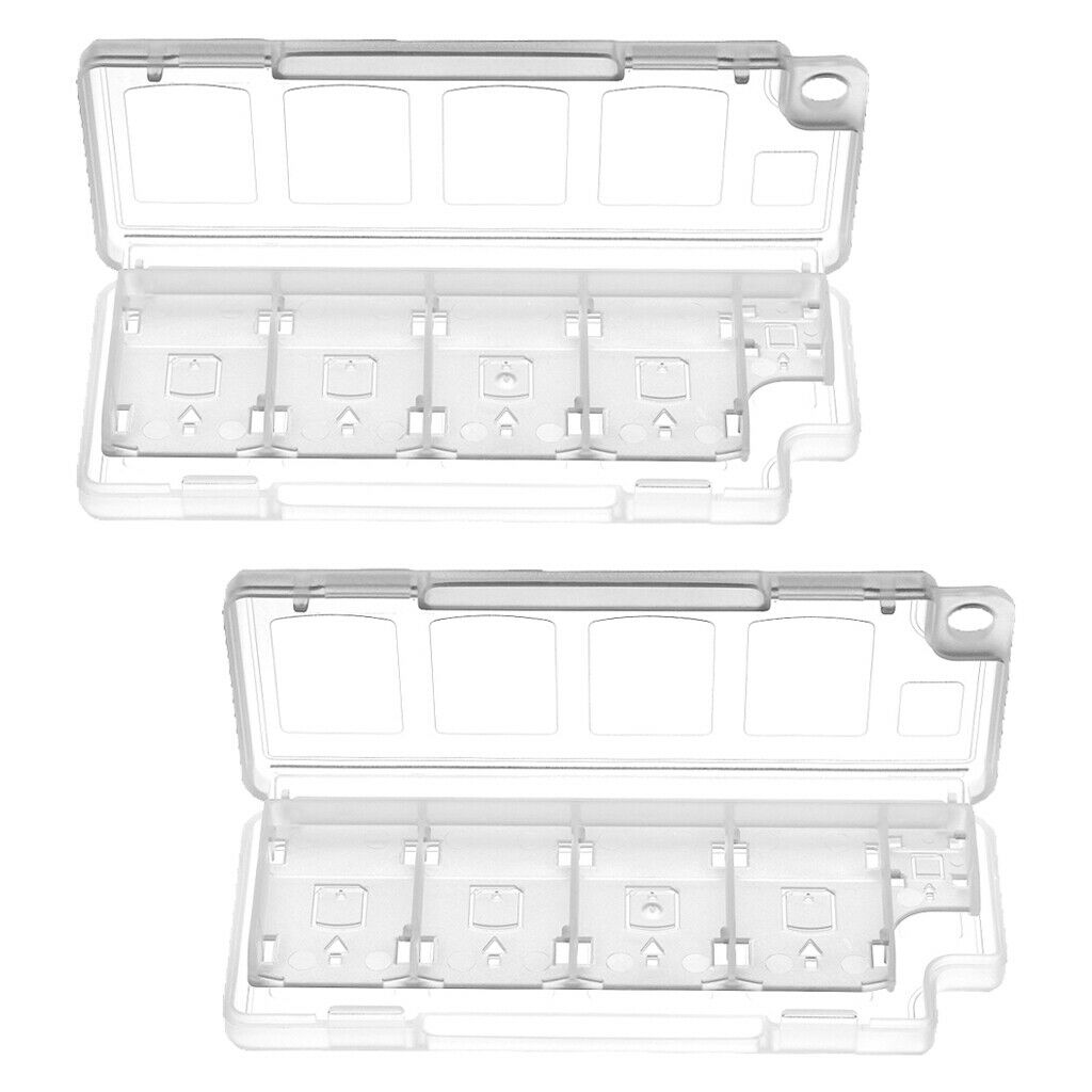 2 Pieces Plastic Game Card Organizer Storage Box for Nintendo Switch White