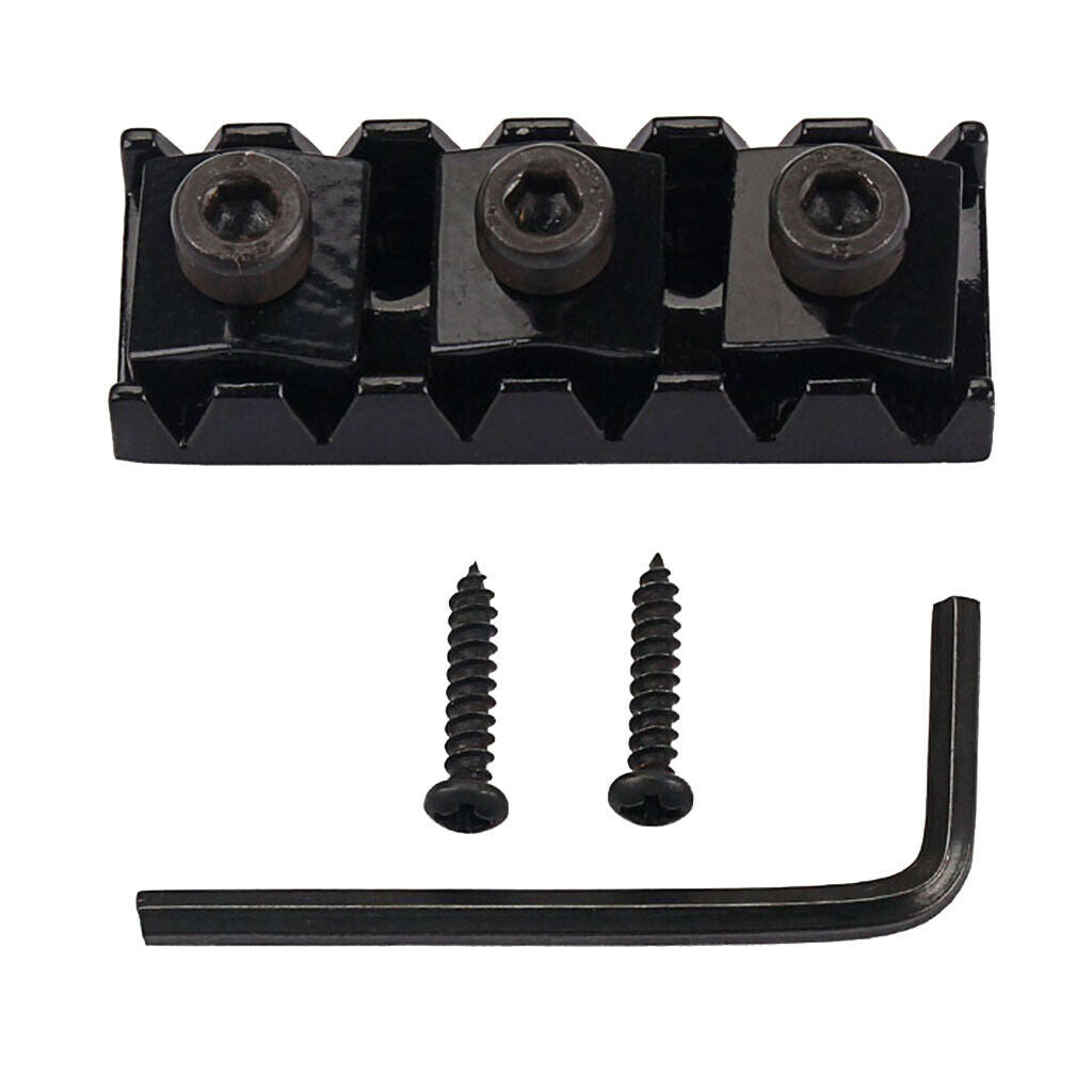 42mm Guitar Locking Nut String Lock for Guitar Parts w/ Allen Wrench Black
