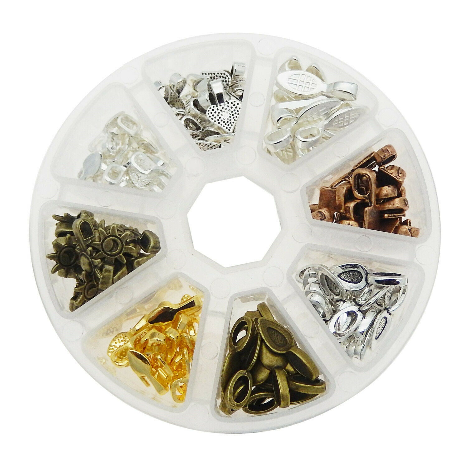 Mix Lots Alloy Metal Bails Connectors DIY Jewelry Making Pendant Findings 1 Box