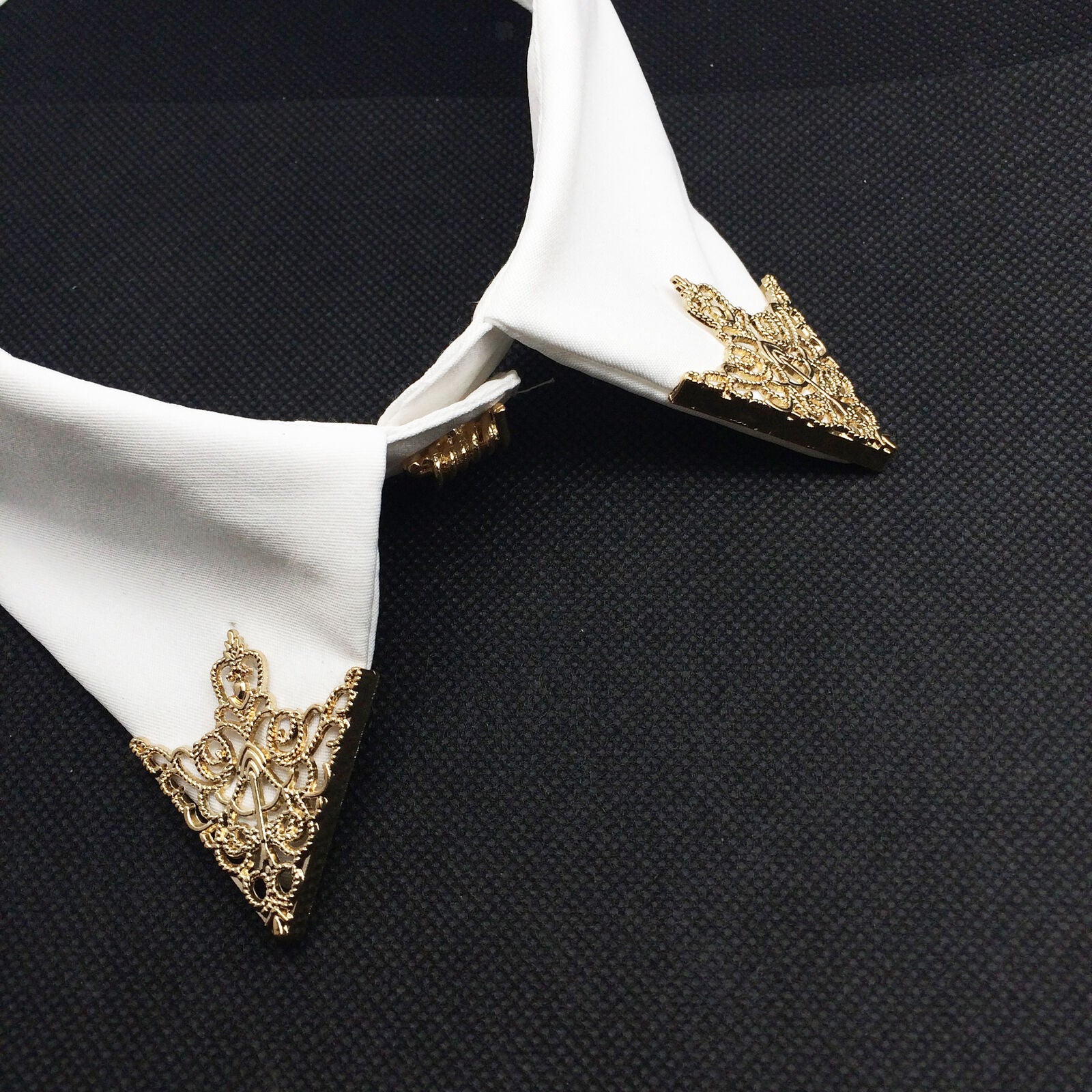Fashion Hollow Triangle Blouse Shirt Collar Pin