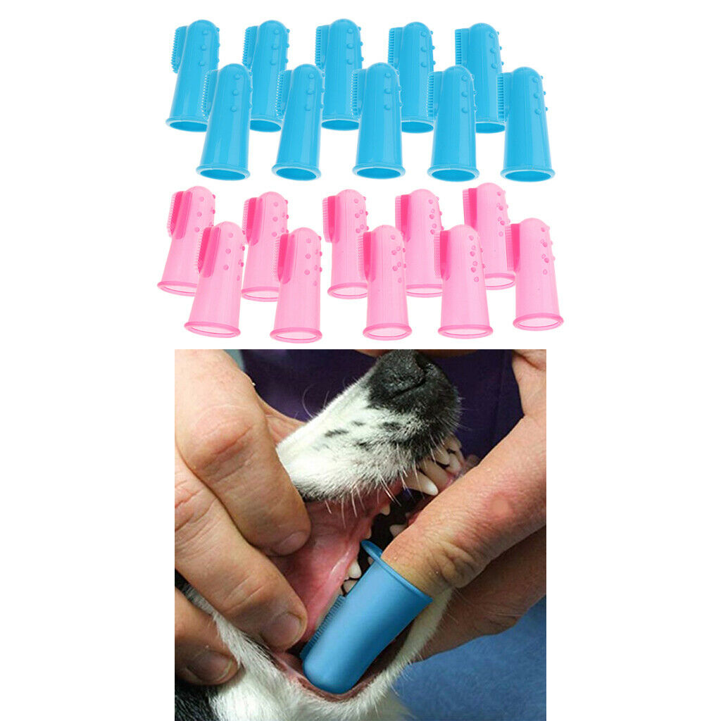 20-Pack Silicone Finger Toothbrush for Dogs Prevent Gum Disease Cat Kitten