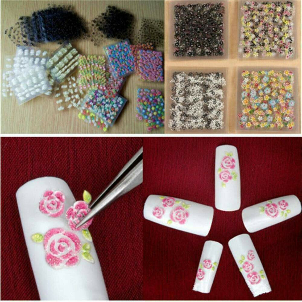 50 Sheets Nail Art Water Decals Stickers Transfers Spring Water Effect Flower UK