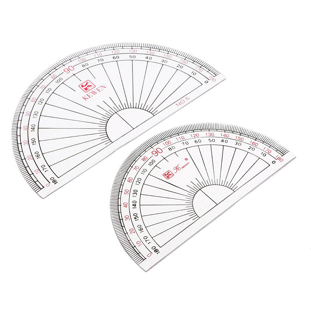 2pcs 180 Degree Protractor For Angle Measure - 10cm / 12cm