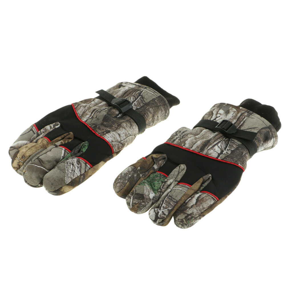 Polyester Winter Full-finger Windproof Camouflage Fishing Hunting Gloves