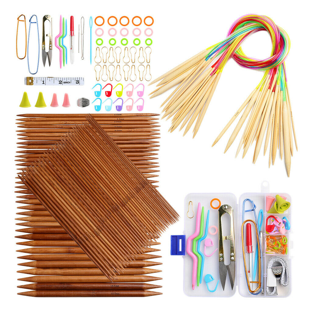 Bamboo Knitting Needles Set Circular Knitting Needles With Plastic Tube