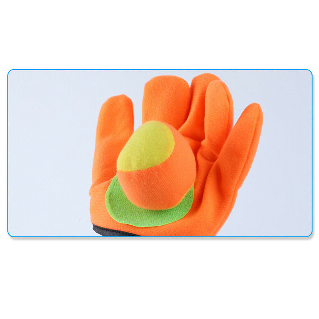 Fun Sticky Ball Sucker Gloves Self-Stick Disc Paddles Beach Game Outdoor S