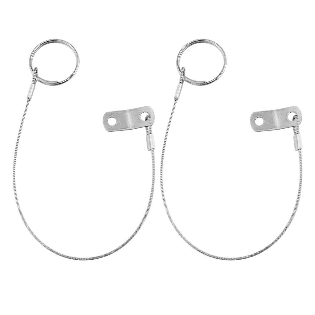 2pcs 316 Stainless Steel Quick Release Pin Lanyard for Boat Deck Hinge 150mm