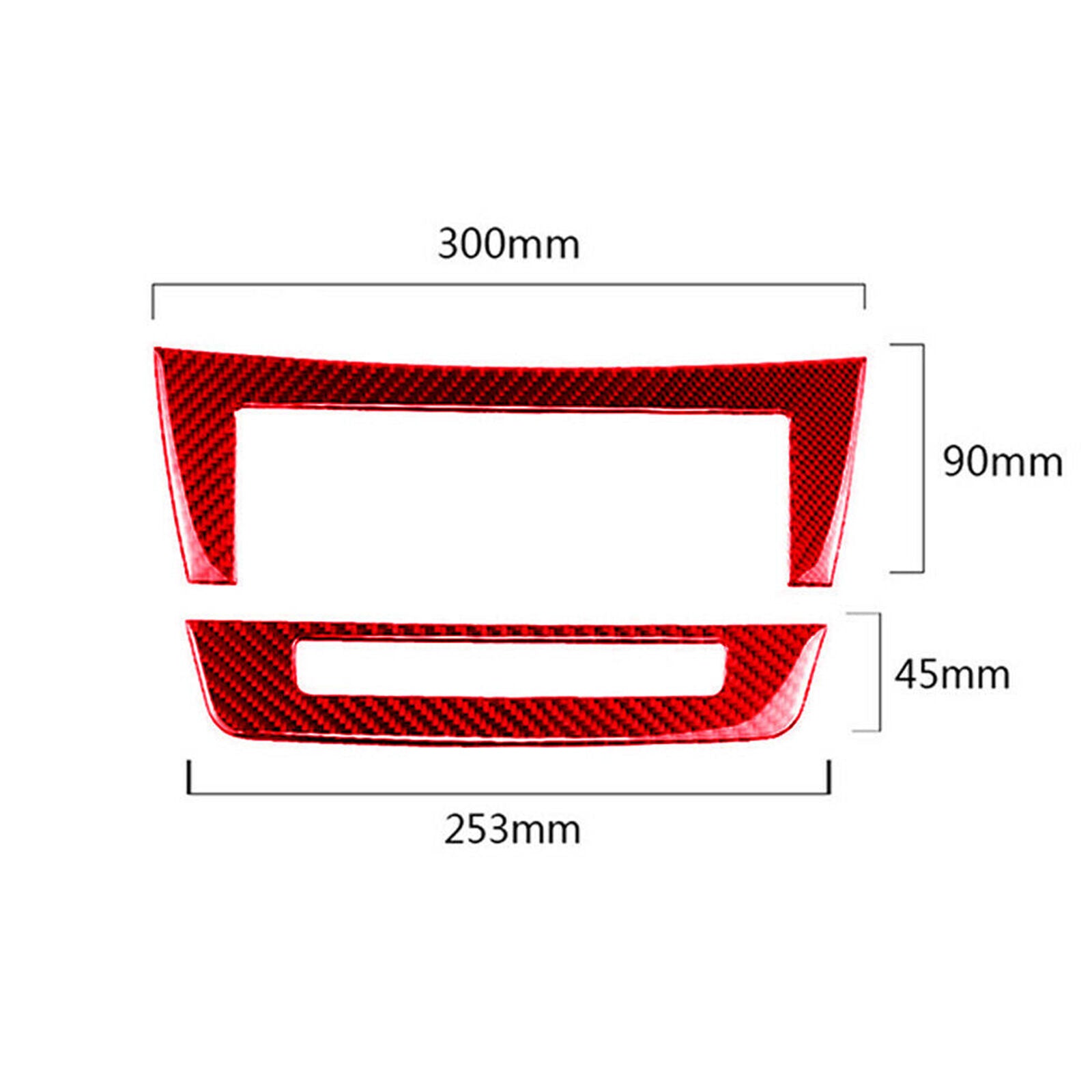 Red Carbon Fiber Central Console CD Cover Trim For Mercedes-Benz W204 11-13