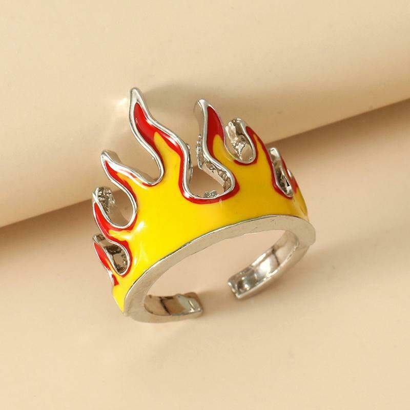 Creative Personality Punk Flame Ring For Men Women Boys Party Jewelry Gift