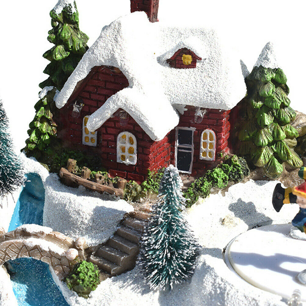 Christmas Snow House Village Decoration with Music LED Light  Home Decoration