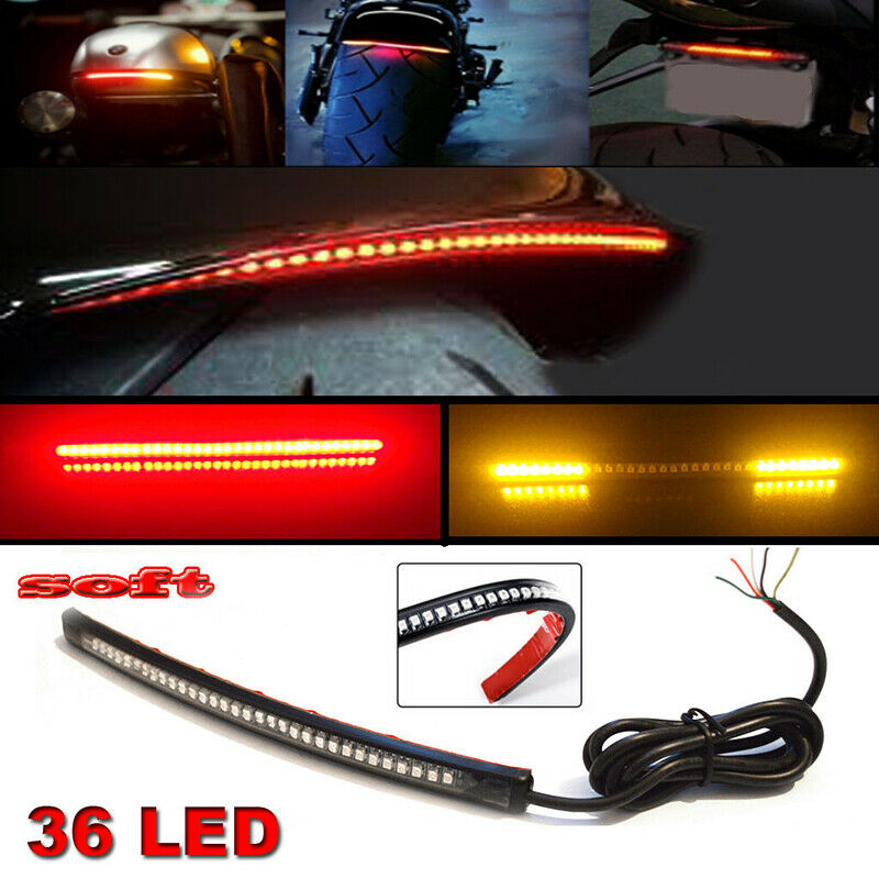 Multifunctions LED Motorcycle Strip Light Brake Tail Turn Signal License.CM Kt