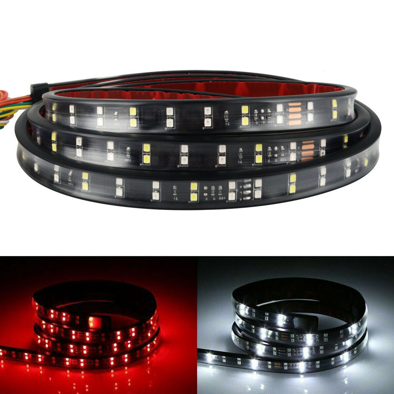 60" 2-Row LED Truck Tailgate Light Bar Brake Reverse Turn Signal Stop Tail Strip
