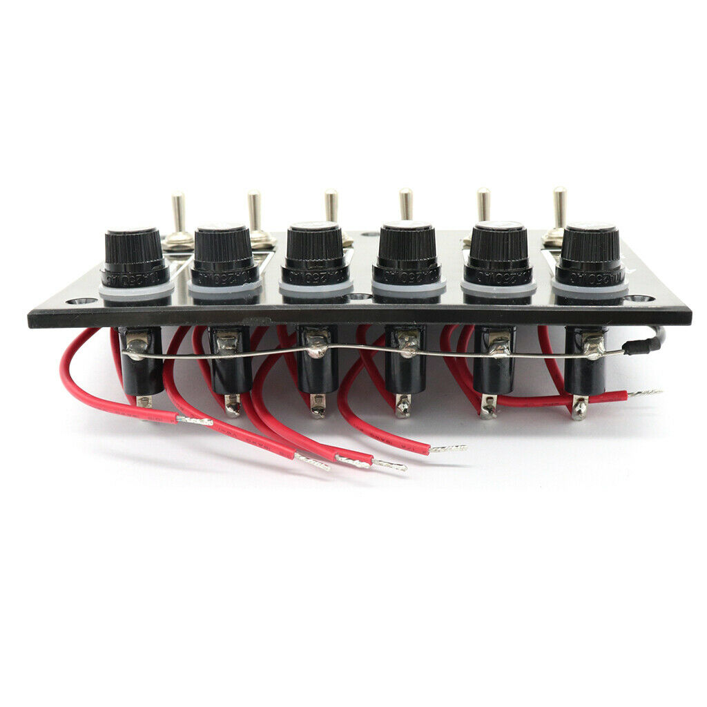 Waterproof 6 Gang Rocker Switch Panel 12V Circuit Breaker Car Marine Boat