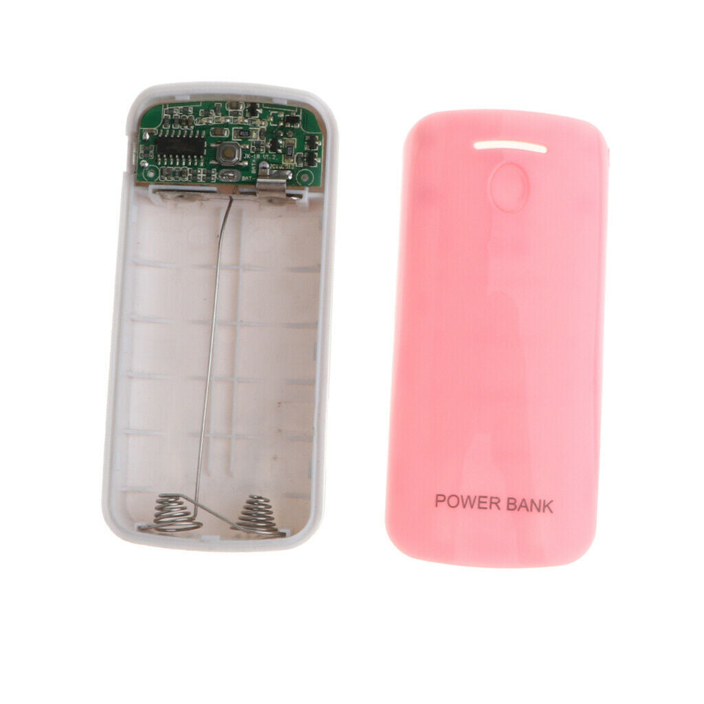 DIY Mobile Phones External USB Power Bank Case Kit 18650 Battery Boxs Pink