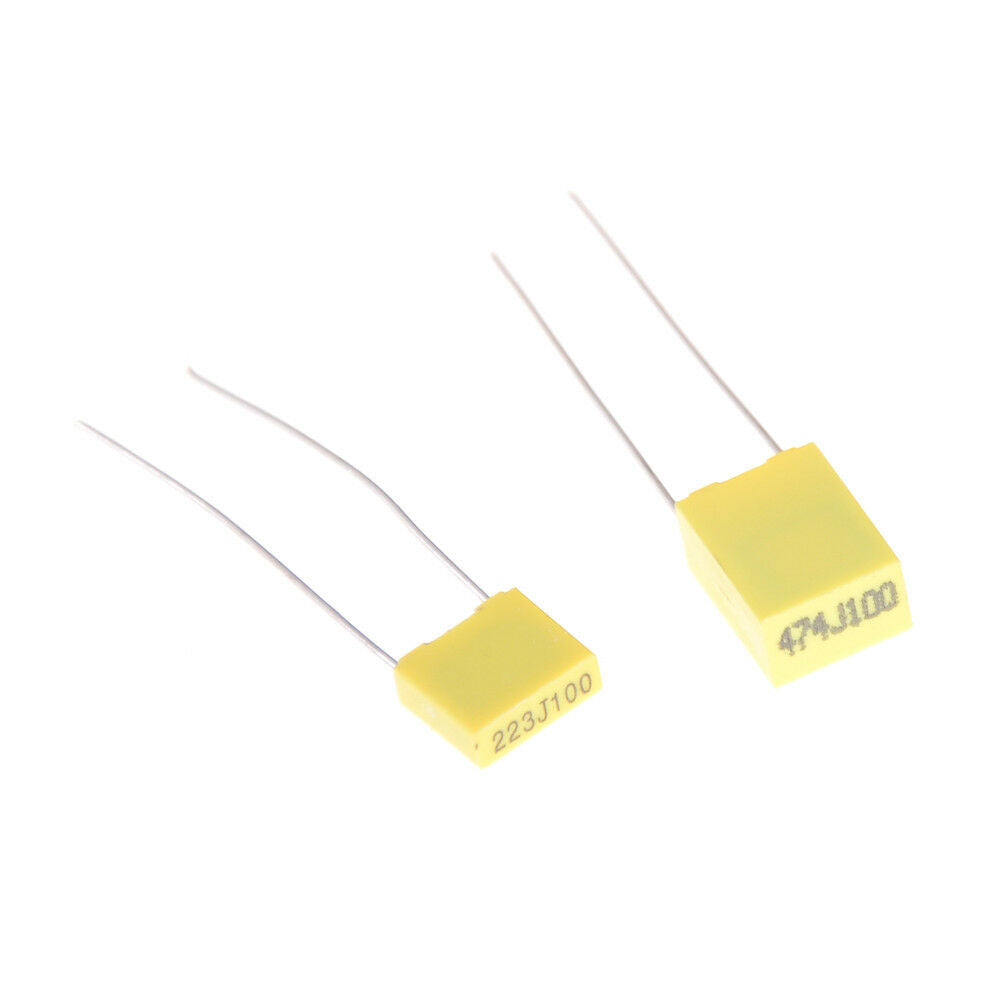 50Pcs 10 Value 1nF-0.47uF Set Polypropylene Safety Plastic Film Capacitor Kit SJ