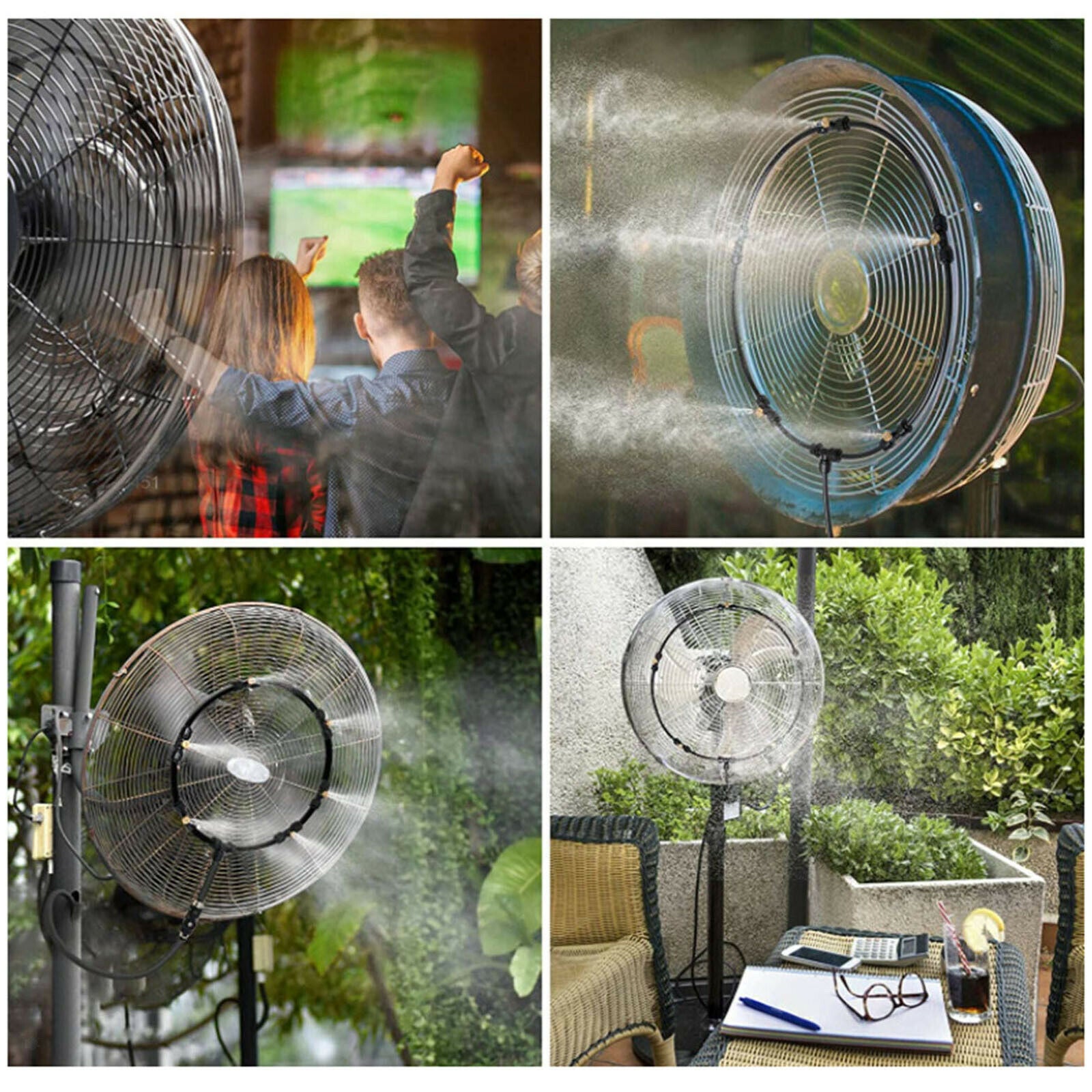 Misting System Water Mist Nozzles Fan Cooling Greenhouse Garden Irrigation