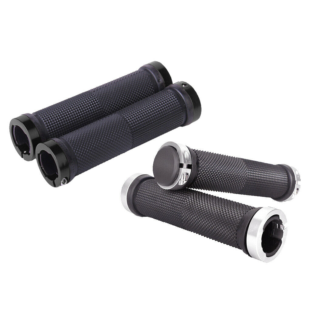 4pcs Bicycle Double Lock On Handlebar Grips Mountain Bike Handle Sleeve Set