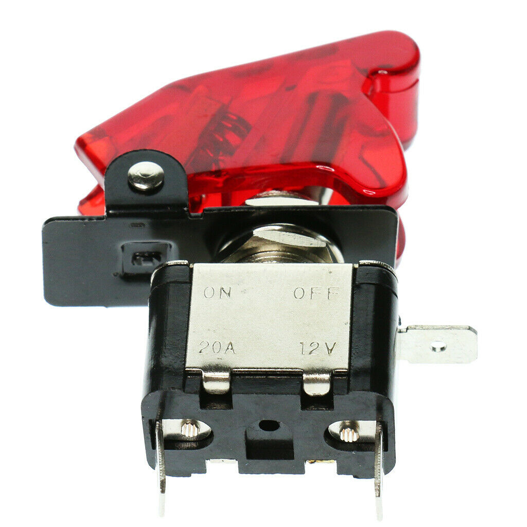 Car Truck Boat Red Cover LED Light 20A 12V Rocker Toggle ON/OFF Switch SPST