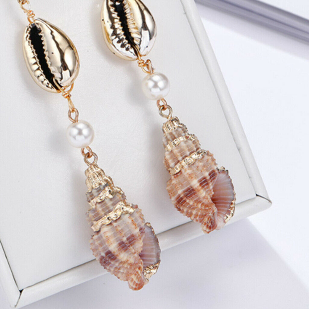 2Pcs Beautiful Women Earring Fashion Conch Ear Studs Beach Wedding Jewelry