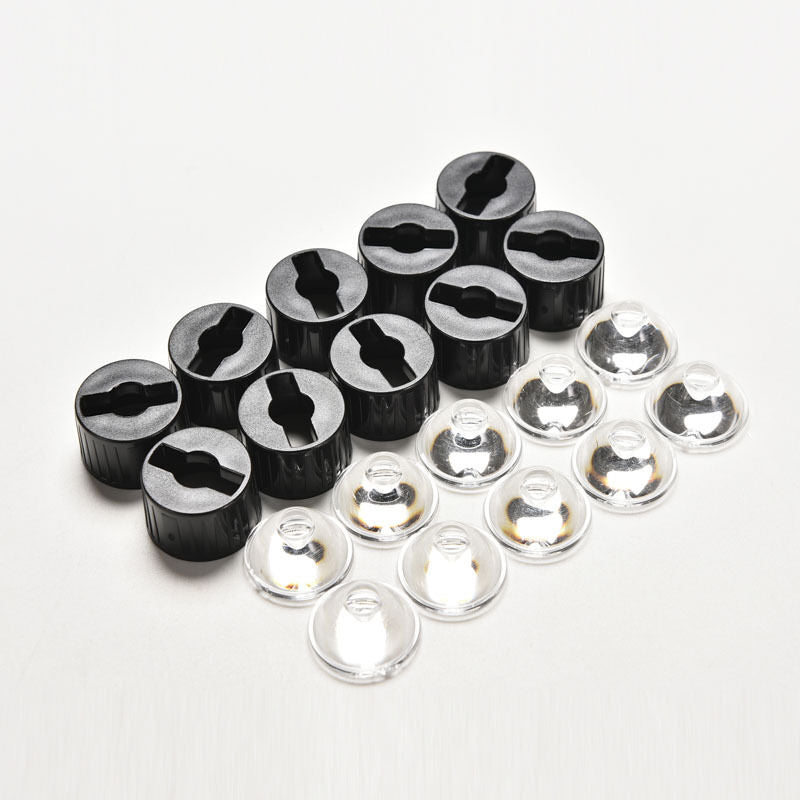 10 pcs 5degree led Lens for 1W 3W High Power LED with screw 20mm Black holderDD