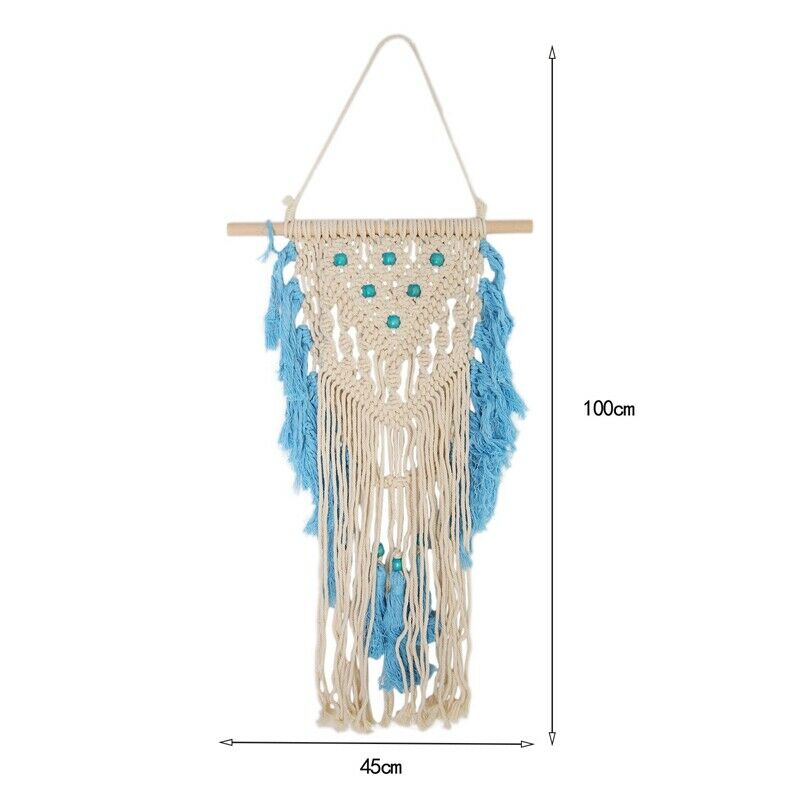 Hand Kted Macrame Wall Art Handmade Cotton Bohemian Wall Hanging Tapestry WithI2