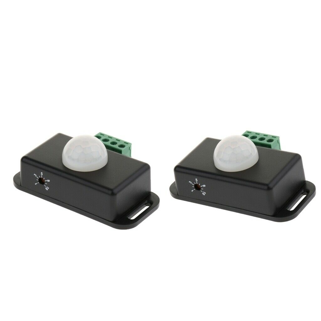 2x Human Body PIR Sensor Switch LED Infrared Controller for Band Lights Black
