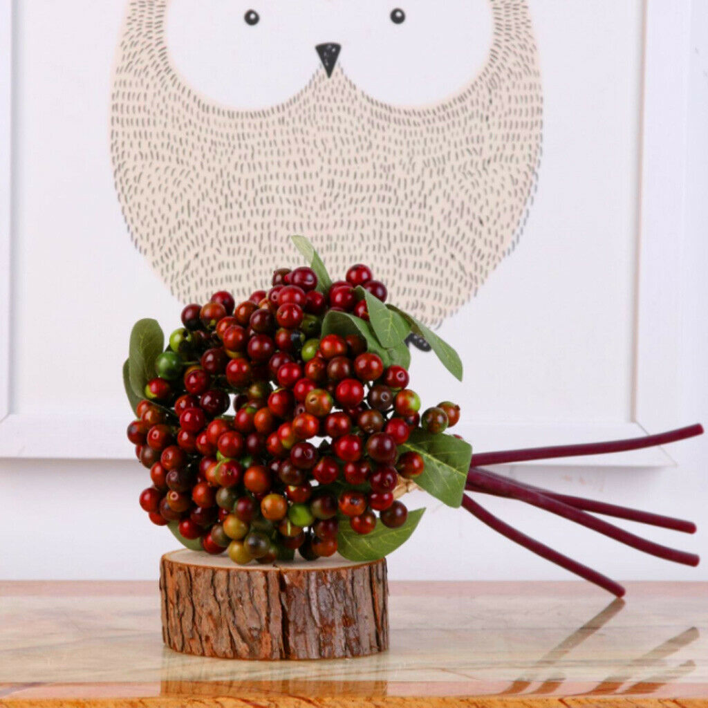 2pcs Plastic Blueberry Fruits Plants Branch-Home Tabletop Floral Vase Home